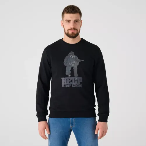 Свитшот с круглым вырезом с принтом «Помощи не будет» (Crewneck (Help is not coming)) | Helikon-Tex