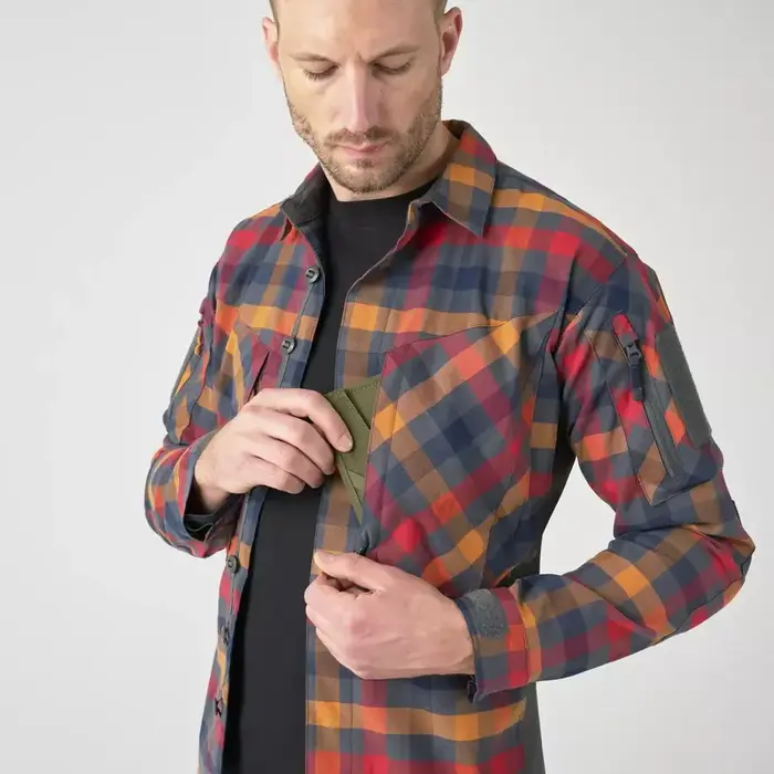 Рубашка MBDU Flannel Helikon, цвет Dark Autumn Checkered