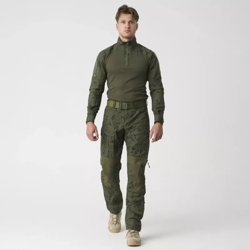 Брюки Helikon-Tex MCDU Pants — эластичная поликоттоновая ткань рипстоп, лесной/оливково-зелёный